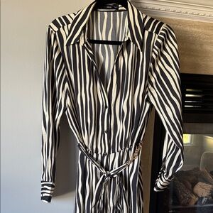 Mango Monochrome Striped dress